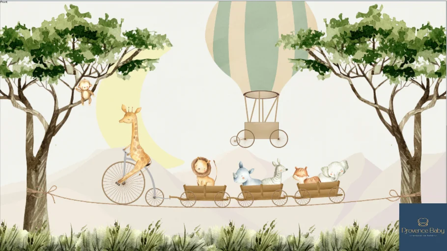 Papel de Parede Infantil Safari na Corda Provence Baby