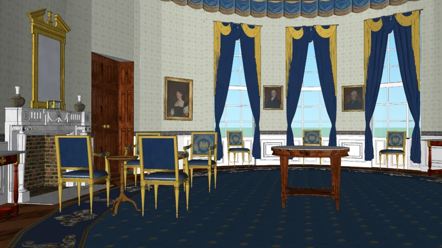 The White House interior : The Blue Room