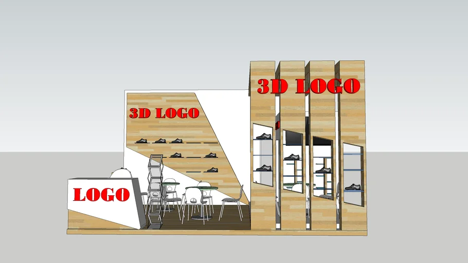 exhibition booth 3 side open stand 6x4
