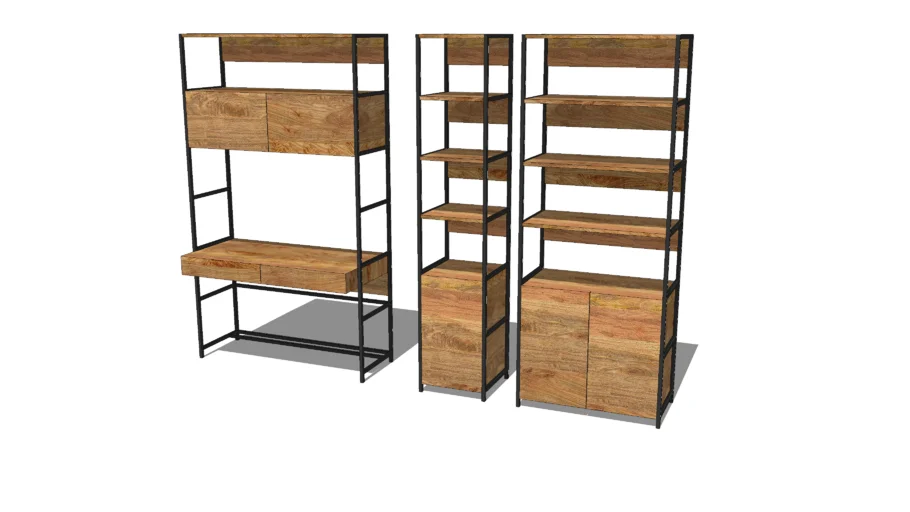 Mango wood modular home office / storage