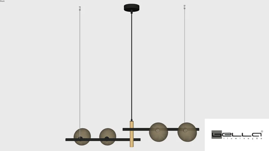 PENDENTE BAMBU 31,5X104X22CM PRETO, BRONZE E FUMÊ