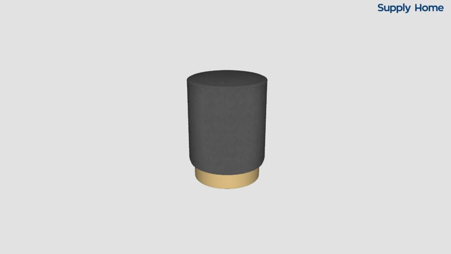 Puff Velvet - Preto Base Dourada