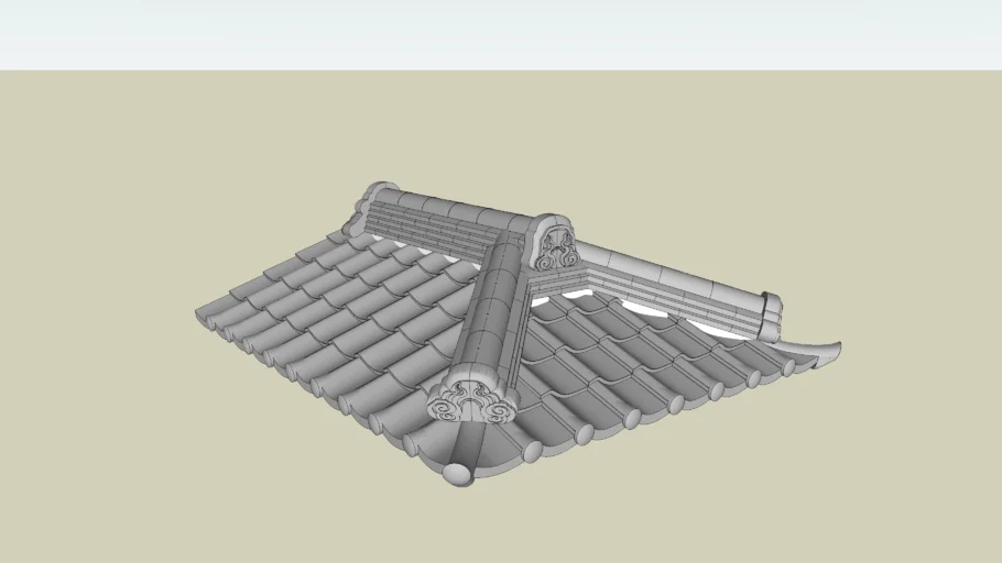 Japanese roof kawara tile hip roof　wagata(和型) manjuu(万十)　瓦