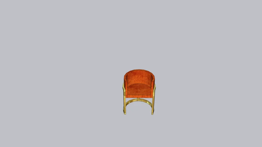 Orange velvet chair