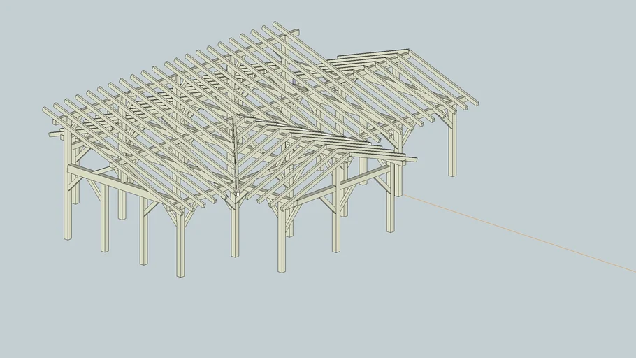 Dual Shed Workshop Timber Frame | 3D Warehouse