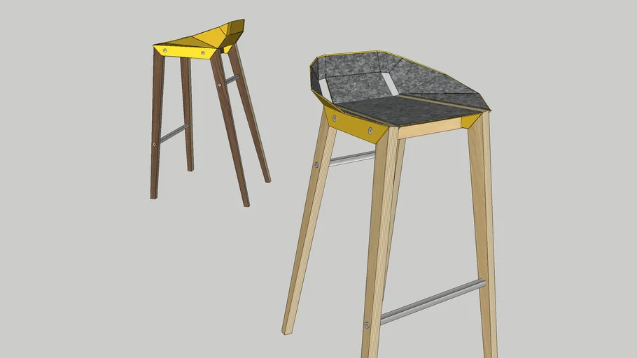 DIAGO BAR STOOL felt chair by Tabanda- sunny yellow