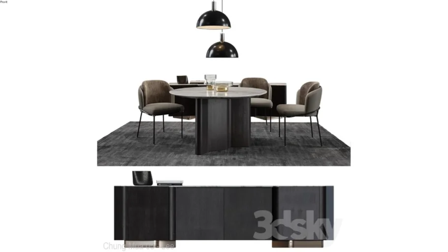 MINOTTI Set Fil Noir 
