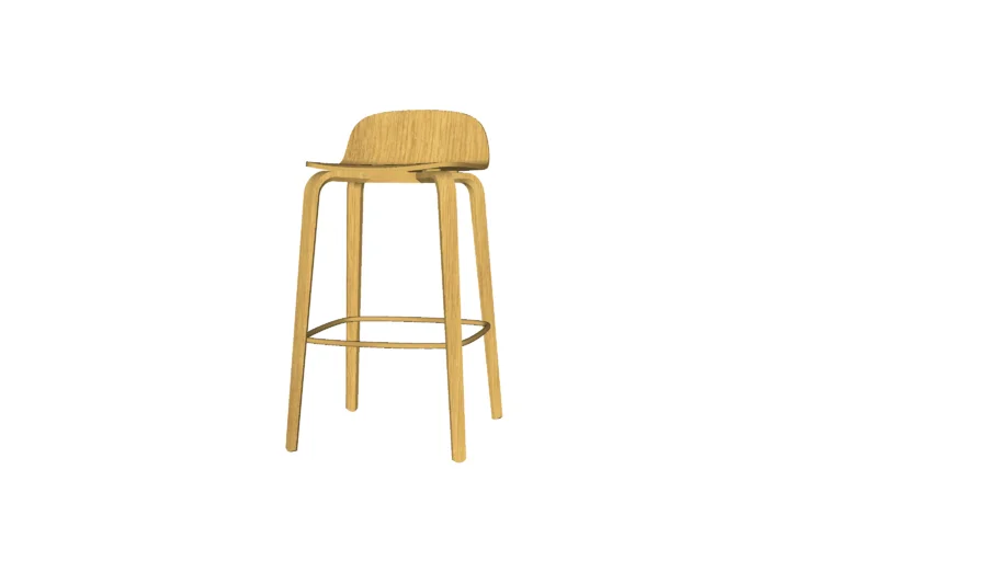 Visu bar stool low, wood base - by Muuto - designed by Mika Tolvanen