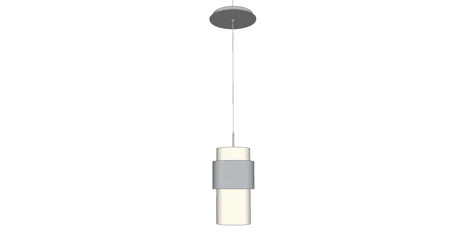 dweLED Banded 5"W Brushed Nickel and White LED Mini Pendant
