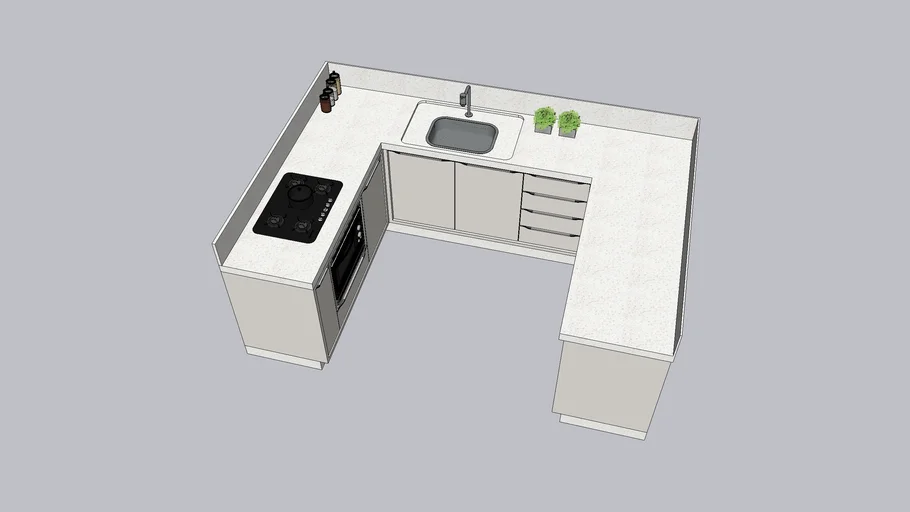 Cozinha em "U"
