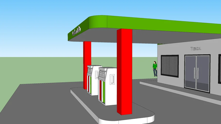Diseño de gasolinera rural pequeña
