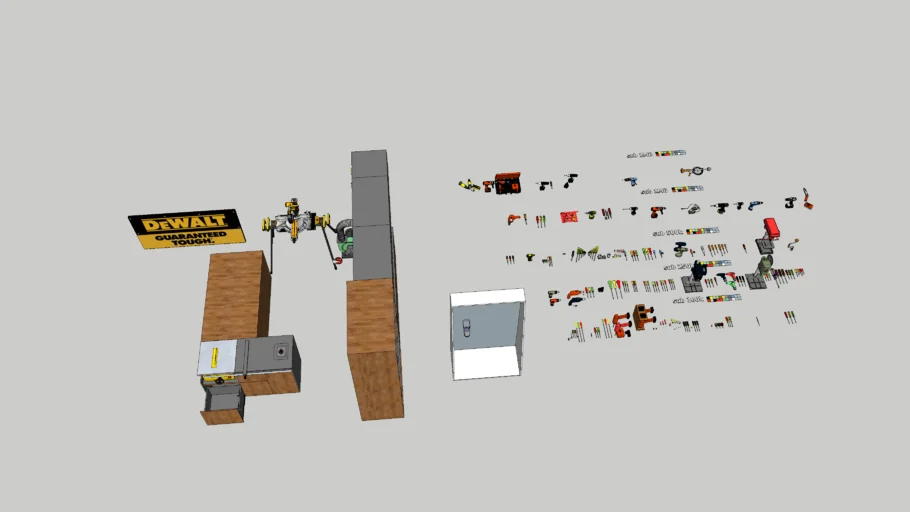 Taller de carpintería con herramientas dewalt