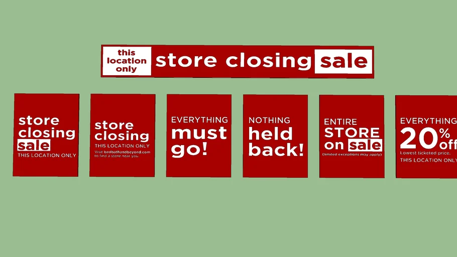 Bed Bath & Beyond Store Closing Signs