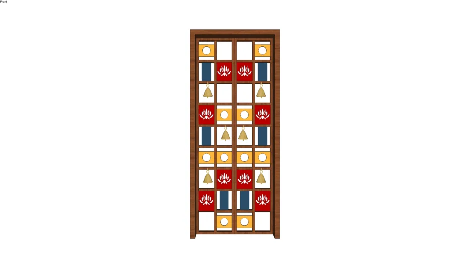pooja room door  + temple + Lotus + cnc cutting+ god + Bell + Dooe design + Puja door+ Mandir