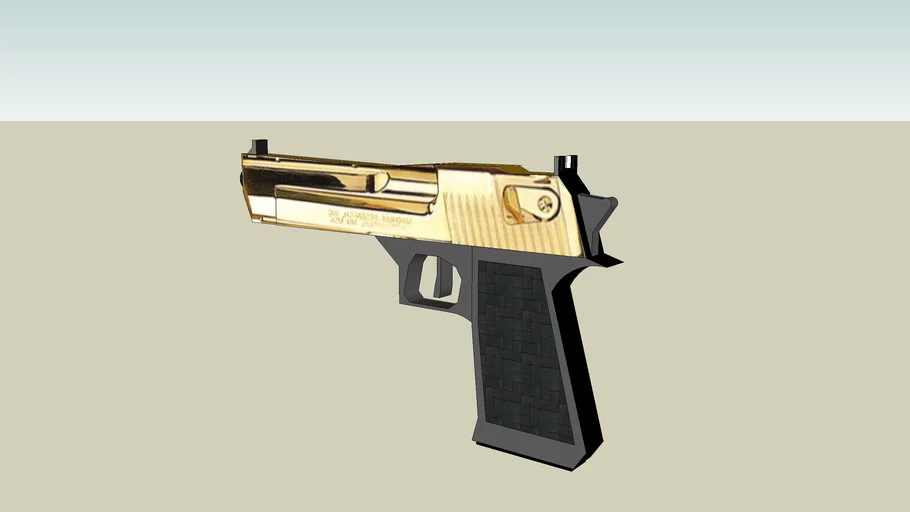 Hawk 2 .50 ae magnum pistol gold barrel