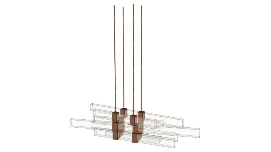 Ralph Pucci Cast Glass Block Chandelier 