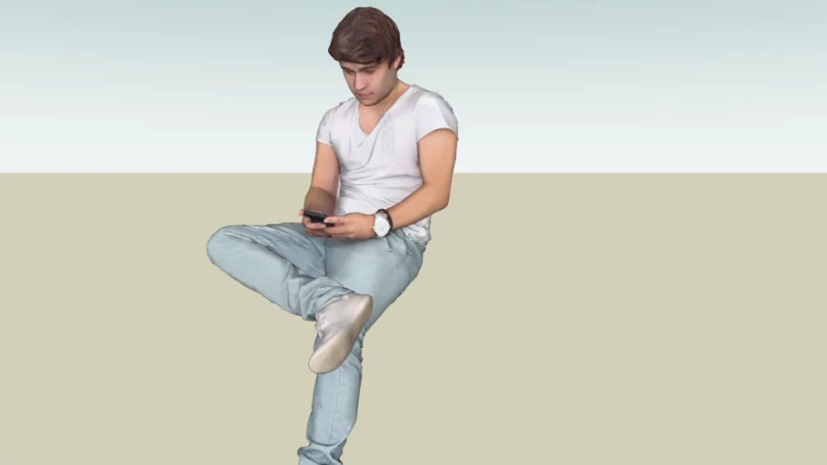 Man Sitting down with phone