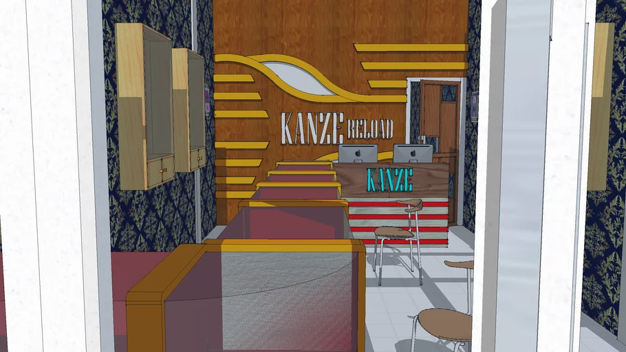 Rencana Interior Design Ruko 1 Lantai | 3D Warehouse