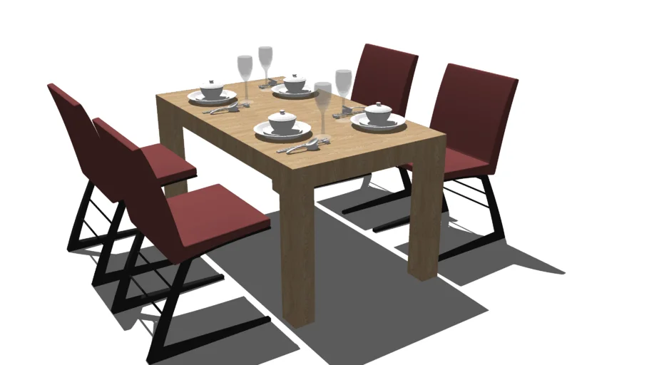 dining set modern concept design | 3D Warehouse