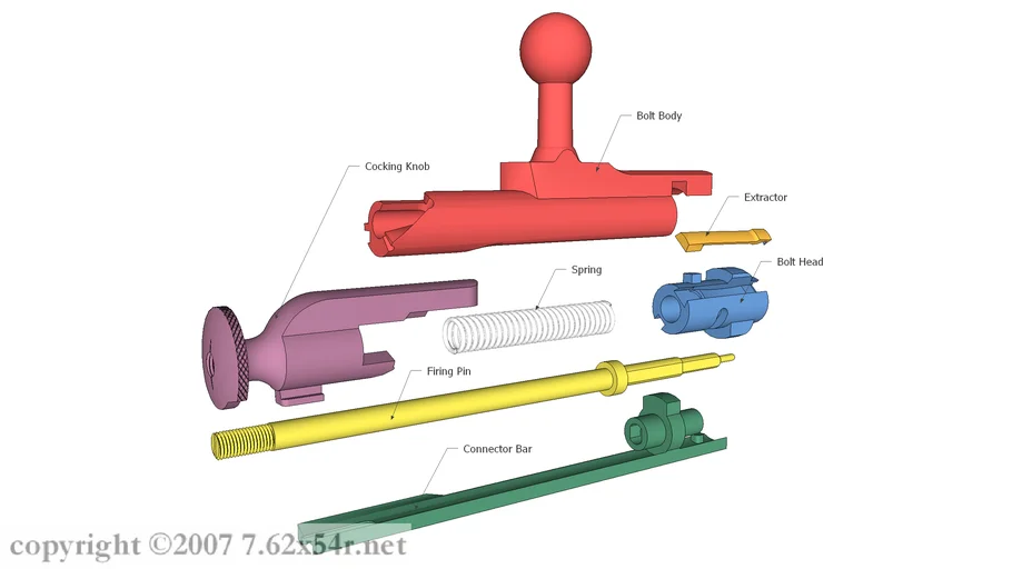 Complete Mosin Nagant Bolt