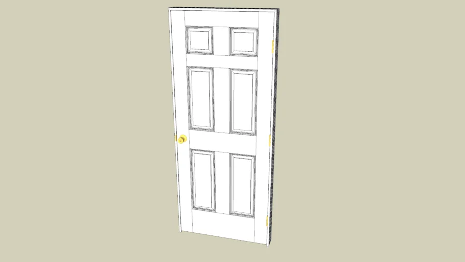 Interior Door 78"x32", 6 Panel w/ 4.5" Frame & Hardware (Arlington)