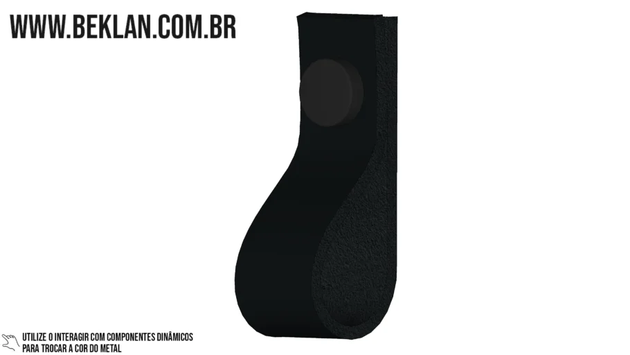 Puxador Ponto Slim 6514 | Couro Legítimo Preto