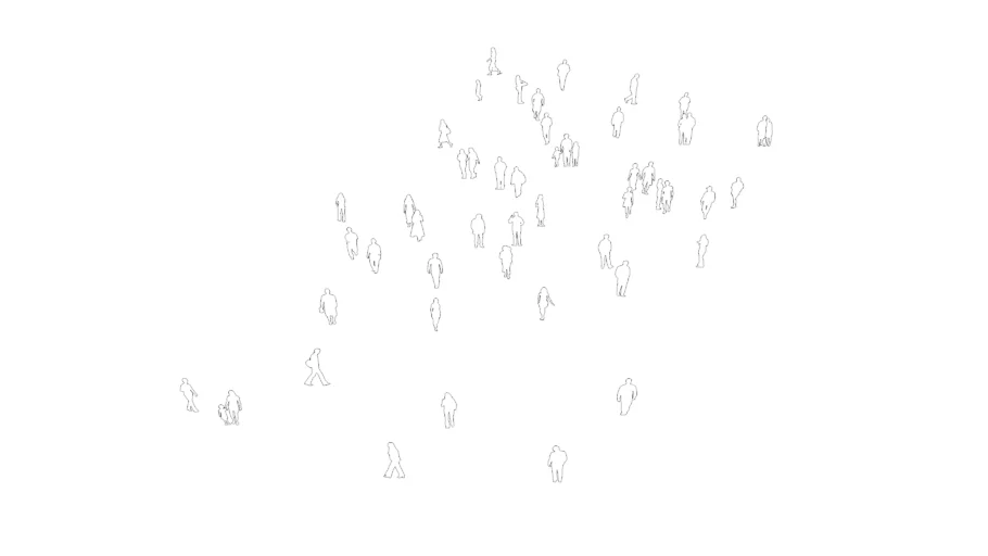 White Outlined 2D People