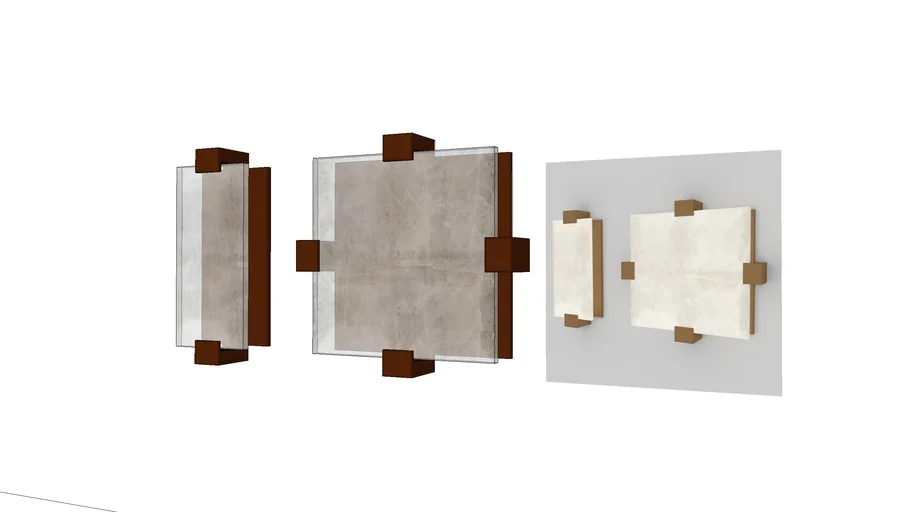 Terra 16.75 Square Flush Mount N52N + Terra 15.75 Sconce N532