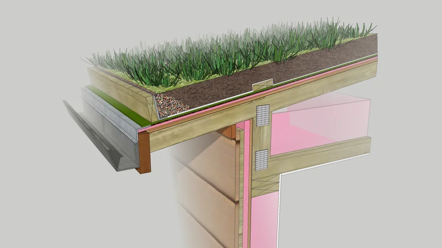 Green Roof On Raised Heel Truss Detail