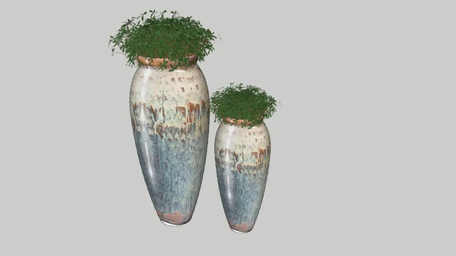 Vasos vietnamitas com planta