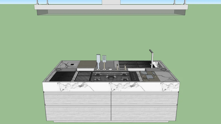 Arclinea Convivium Kitchen Island - 8' x 4'7"