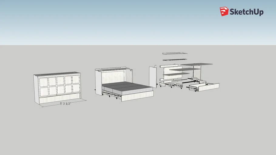 Queen folding Murphy bed