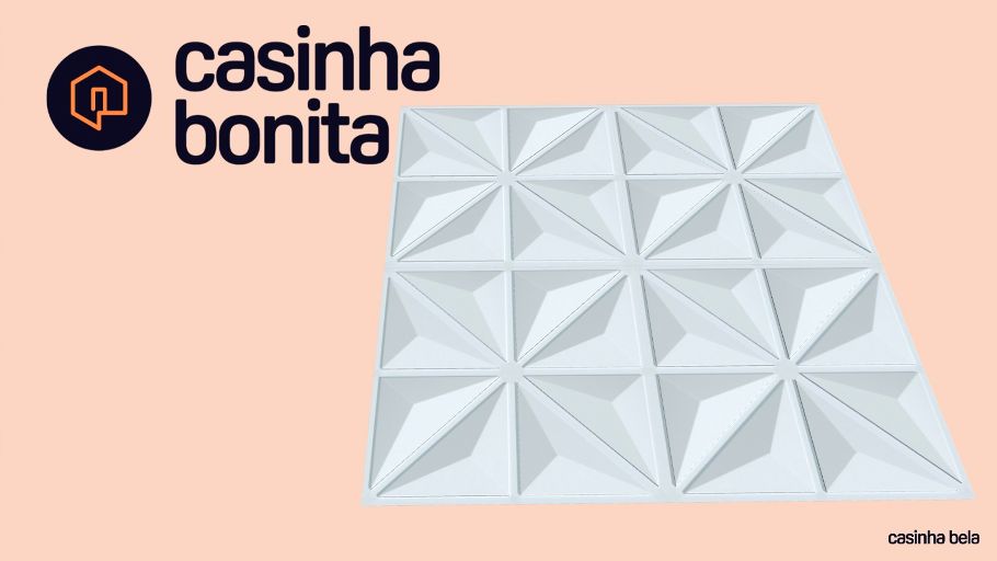 Placa 3D Madrid Auto Adesivo 50x50 cm Branco (PL01)