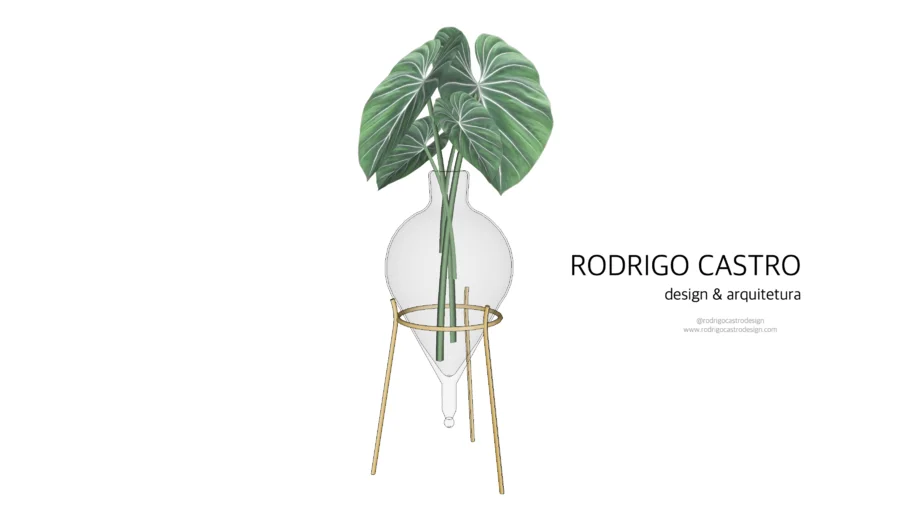 Vaso Coração by Nara Ota Design com Philodendron