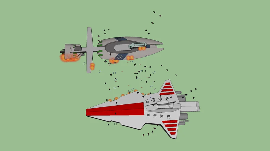 Star Wars Republic Cruiser vs Separatist Frigate