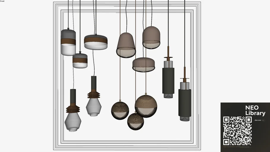 Minimal lighting Wooden chandelier