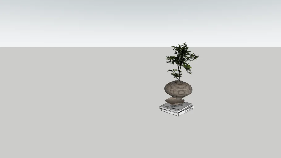 Japandi Vase with Books