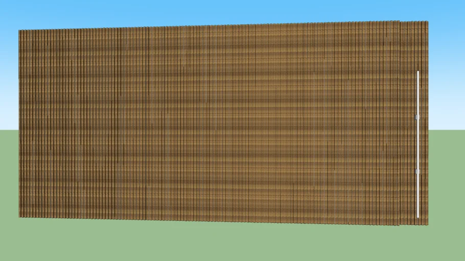 Painel ripado com porta de correr