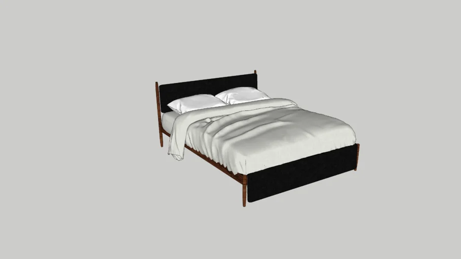 CB2 Maraba Black Leather Queen Bed