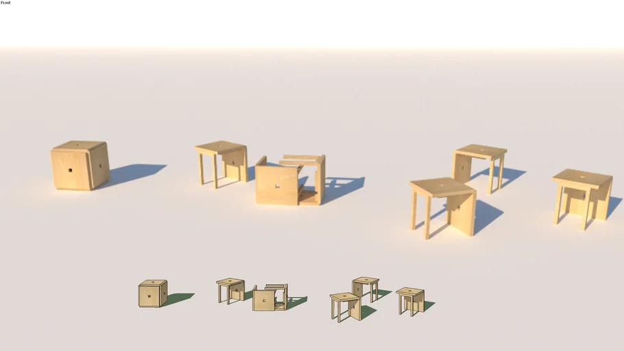 cubed chair (3*1) | 3D Warehouse