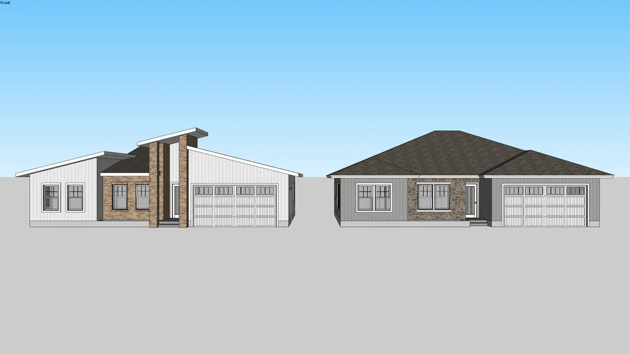 Contemporary and traditional ranch houses