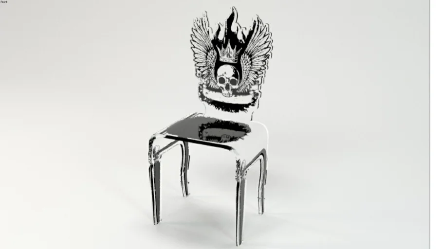 CHAISE LET'S ROCK TÊTE DE MORT Acrila Furniture