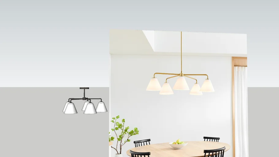 WEST ELM - Sculptural 5-Light Cone Chandelier