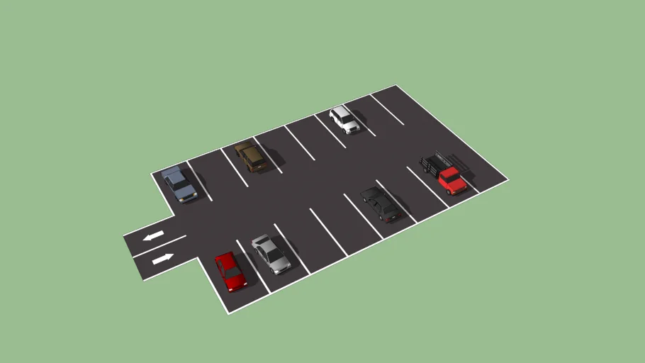 Parking Lot With Vehicles