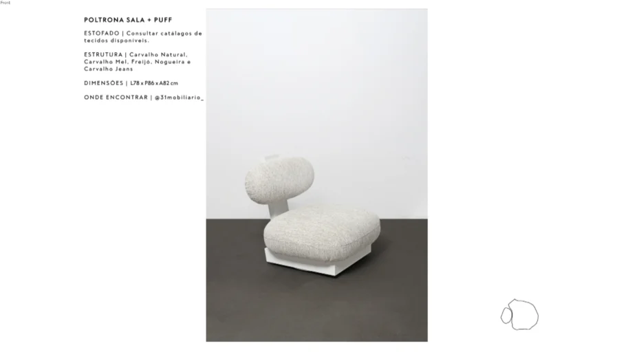 POLTRONA SALA COM PUFF by Estudio Sala