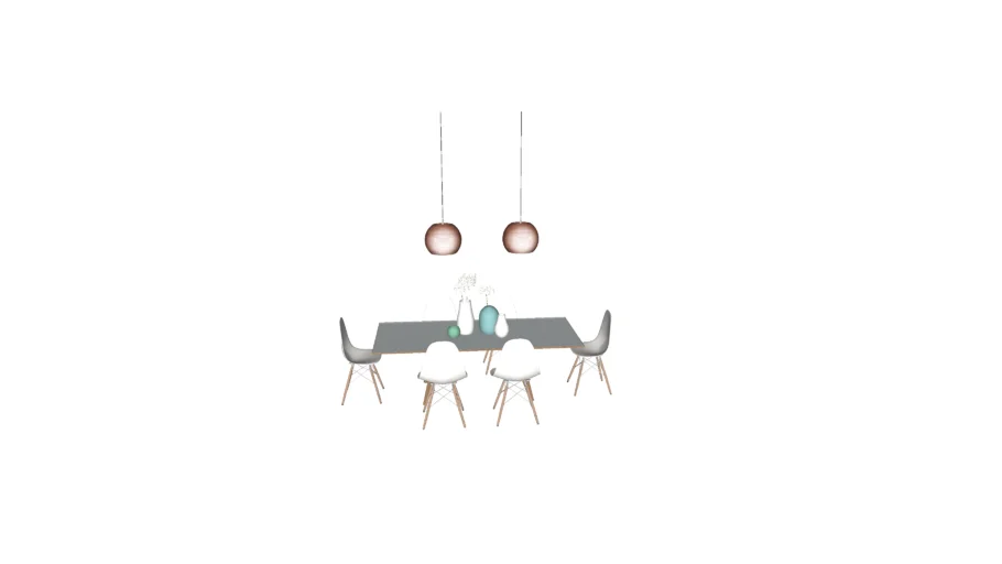 COMEDOR MODERNO CON LÁMPARA CENTRAL