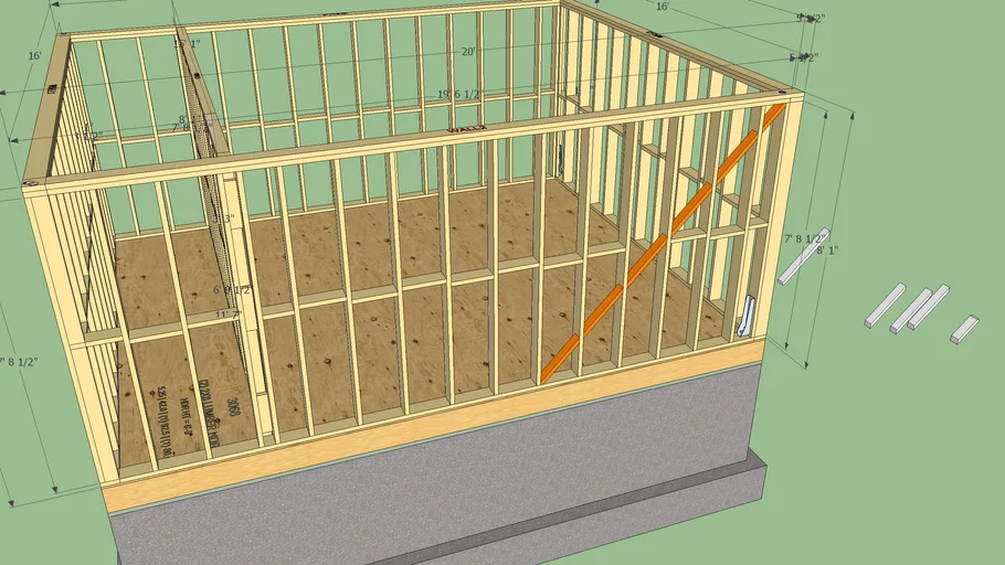 Wood Frame Diagonal Wind Bracing