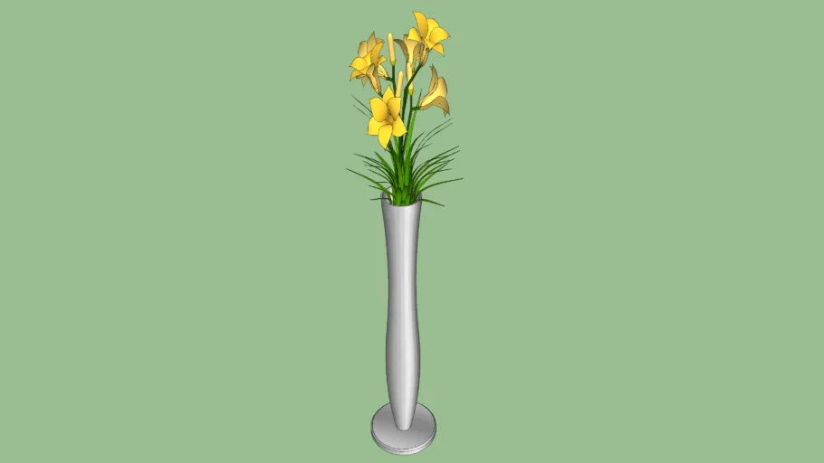 Pedestal decorativo com flor