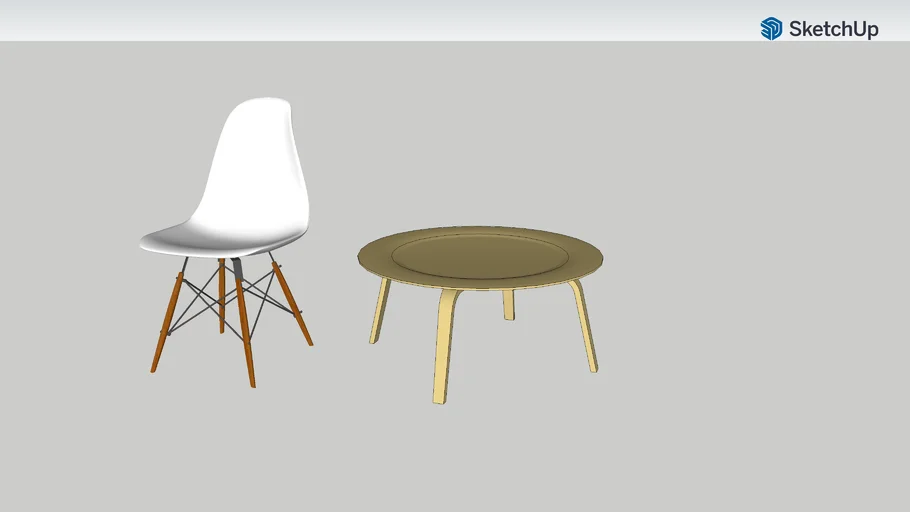Silla y mesa auxiliar Eames