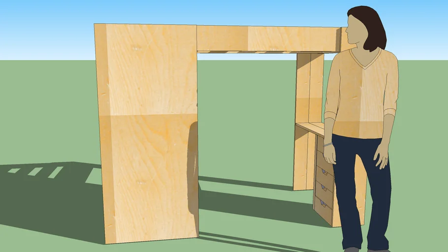 CAMA CAMAROTE ESCRITORIO CLOSET DE PINO AL NATURAL